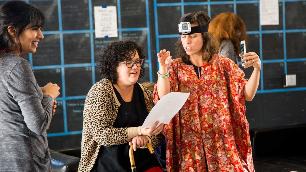 Students performance work during MFA Open Studios