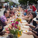 Community dinner at People's Kitchen Collective To the Streets event