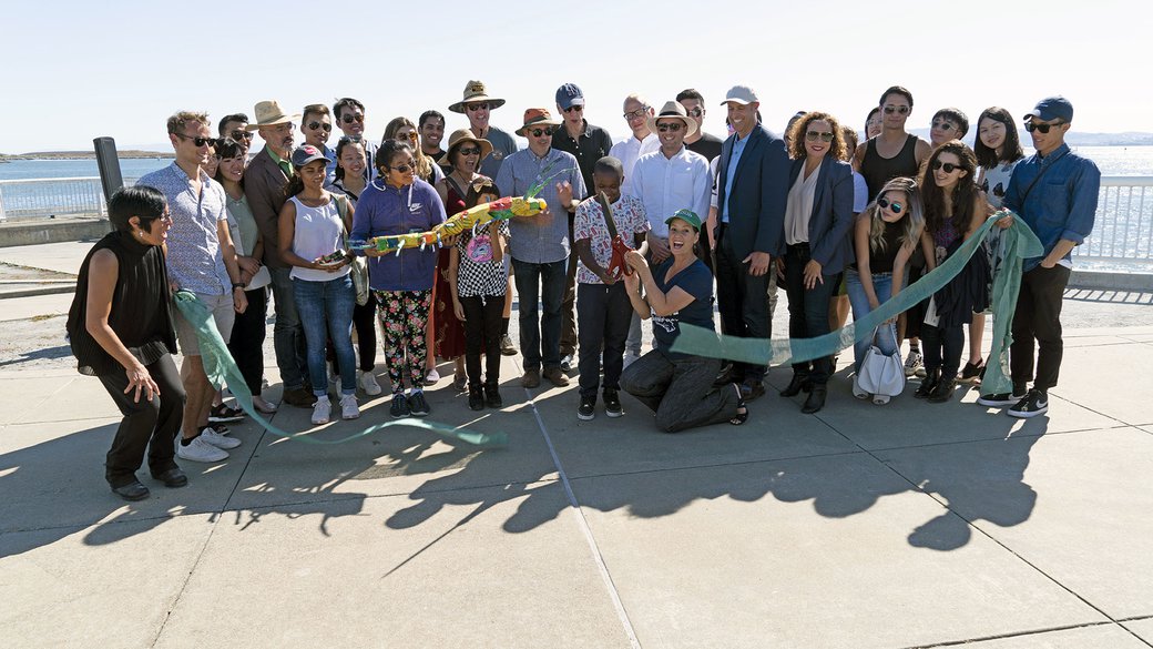 CCA Float Lab ribbon-cutting with Oakland Mayor Libby Schaaf.