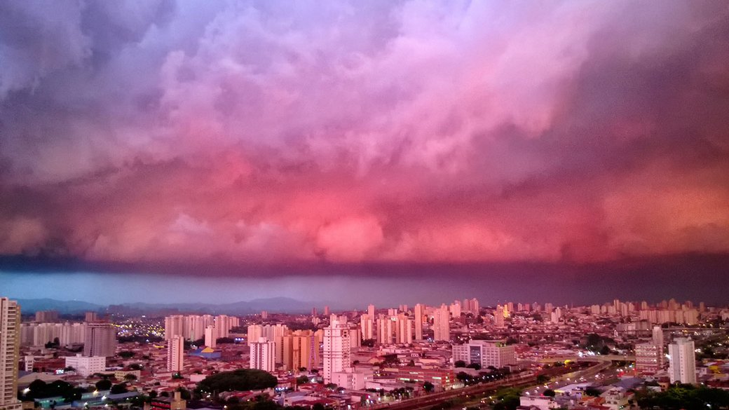 sunset over sao paulo, Brazil