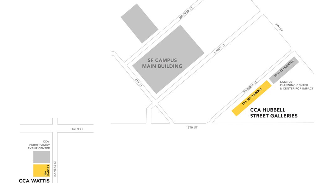 Graphic depiction of CCA galleries in San Francisco