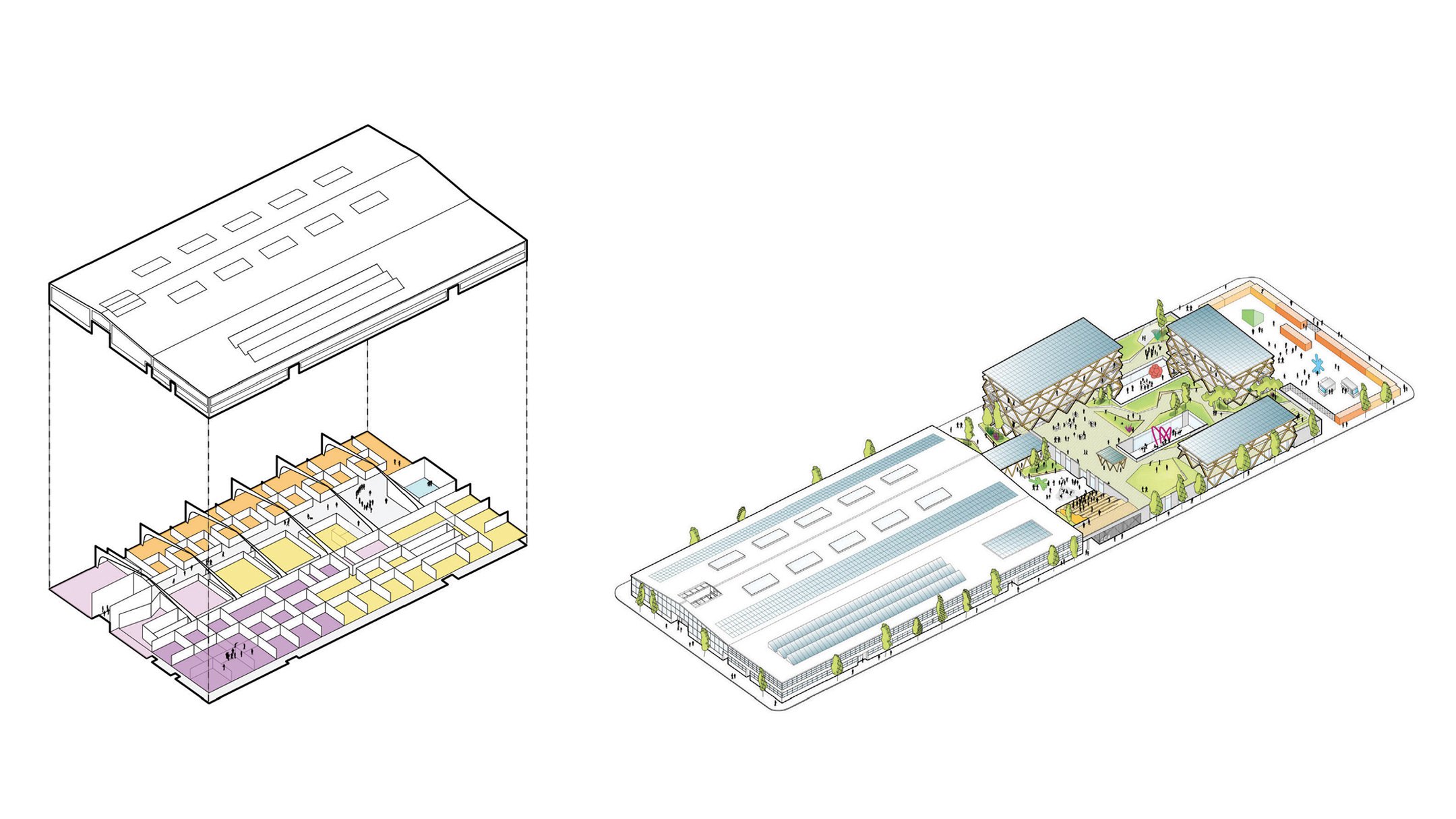 A rendering, or illustration, of the schematic design of the expanded campus.
