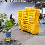 Installation view of Woody De Othello, Cool Composition, 2019, in Jessica Silverman and Karma Gallerys' booth, at Art Basel in Miami Beach, 2019. Courtesy of Art Basel, Karma Gallery, and Jessica Silverman Gallery.