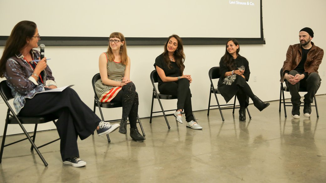 Made in Sri Lanka discussion panel, L to R: Fashion Design Chair Lynda Grose, Mallory McDaniel, Ayesha Barenblat, Misha Abbas, and Paul Dillinger, vice president of Global Product Innovation at Levi’s