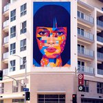 Street view of Samuel Rodriguez's mural 'Xochitl' in Los Angeles.