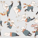 Masaharu, one of the main characters from Babak Saadat’s Harukaze, in different combat positions.