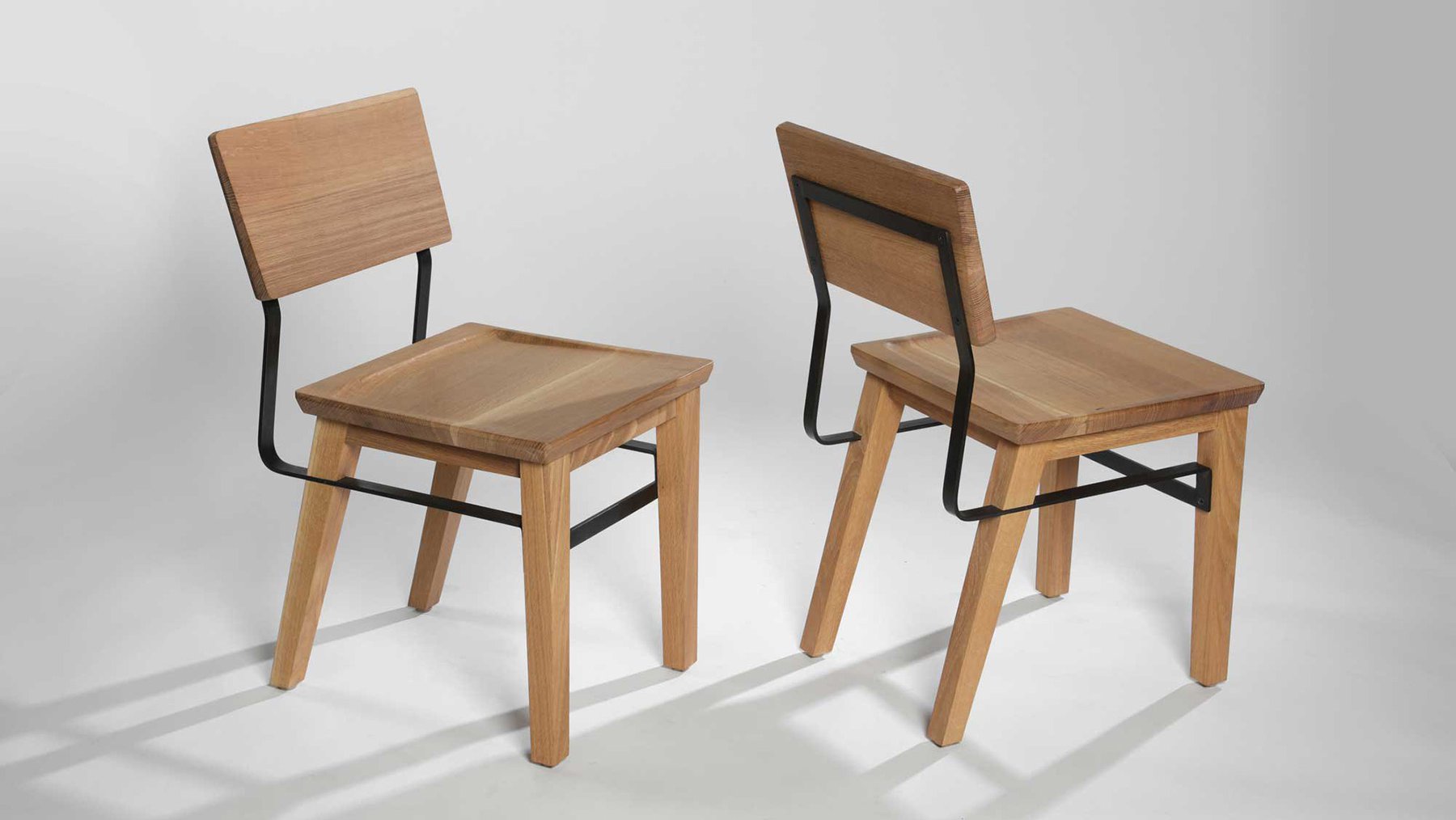 Two chairs designed by CCA students for Kebabery restaurant in Oakland.