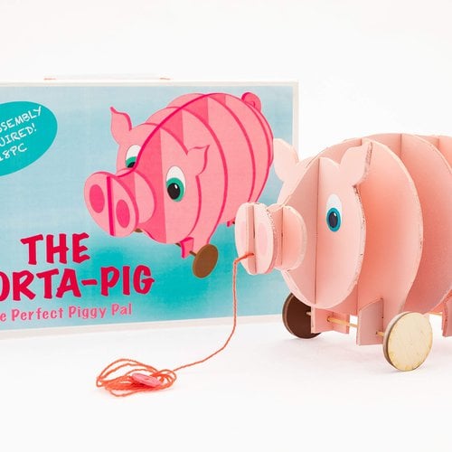 Emilie Cevallos Paredes, Porta-Pig, flat-pack pull toy, 2020.