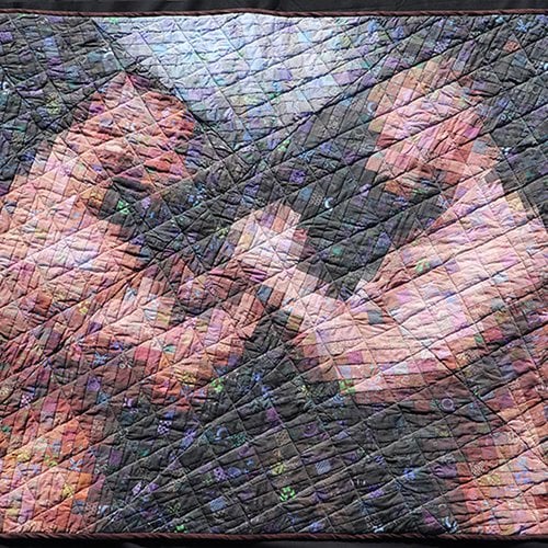 Gregory Climer, Two Men. 100% cotton quilt, 33 x 41 inches.