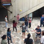 Photo of students in the summer animation program during a team building exercise