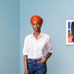 CCA Alumna Toyin Ojih Odutola in her exhibition "Testing the Name" at at the SCAD Museum of Art, Savannah, Georgia.