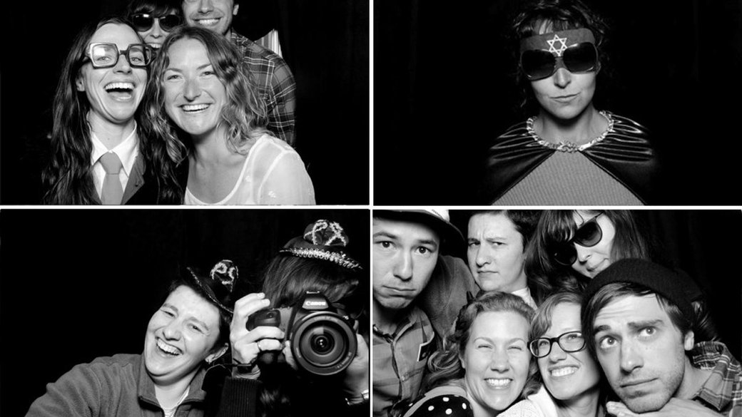 Students in the photobooth at the 2012 Visual and Critical Studies Symposium