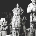 Artist Viola Frey in her Oakland studio in 1996.