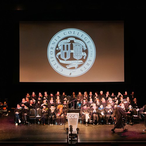 A wide view of CCA's 2019 graduation stage.
