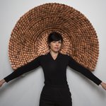 CCA Visiting Professor in the furniture Annie Evelyn in front of one of her designs.