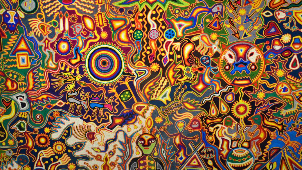artwork in the anthropology museum in Mexico City