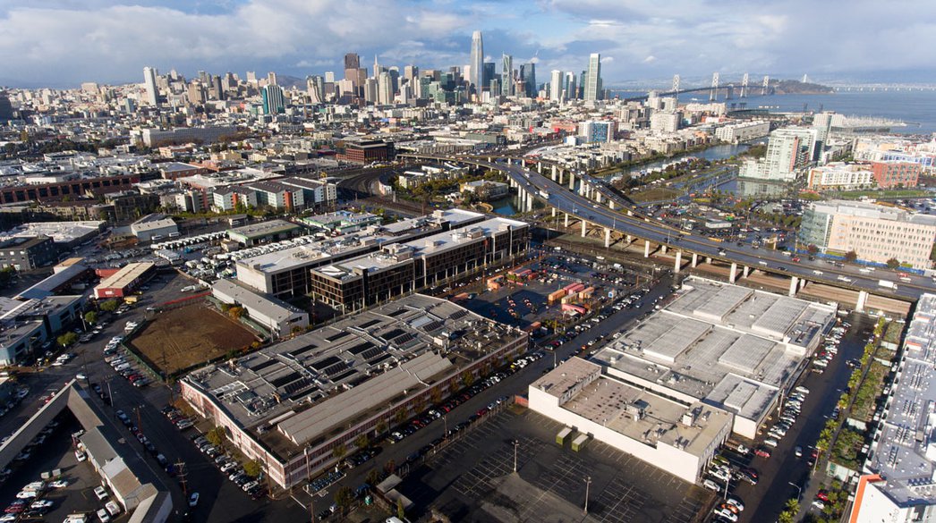 Drone view of CCA's campus in San Francisco.