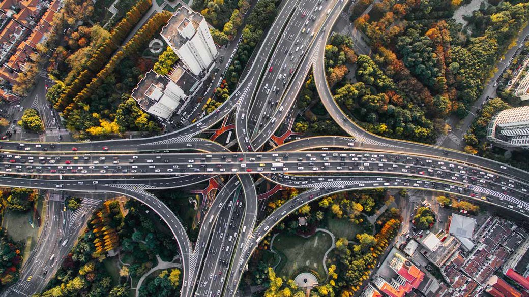 aerial view of Shanghai motorways
