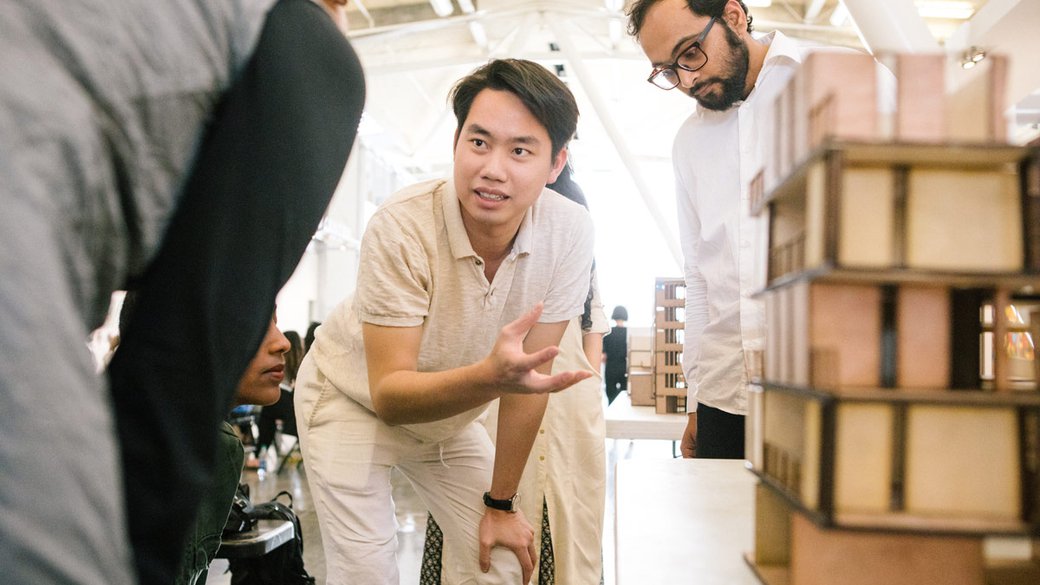 Graduate students during the MArch Critique