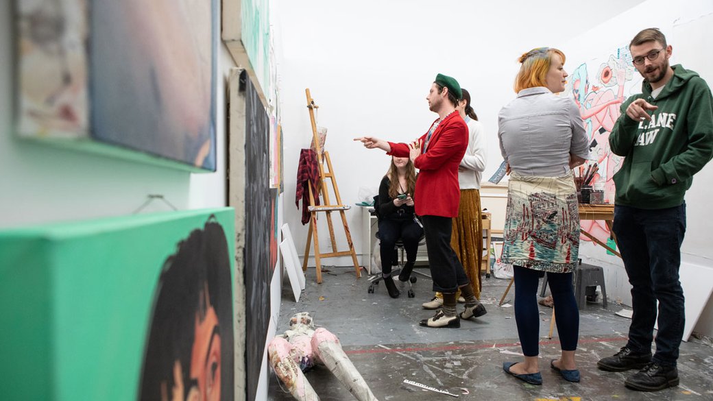 MFA Grad Studios with Artist Christine Lyon and other students