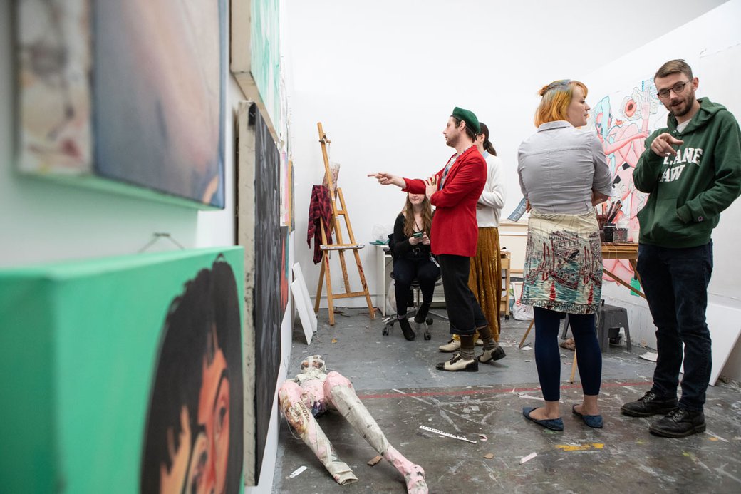 MFA Grad Studios with Artist Christine Lyon and other students