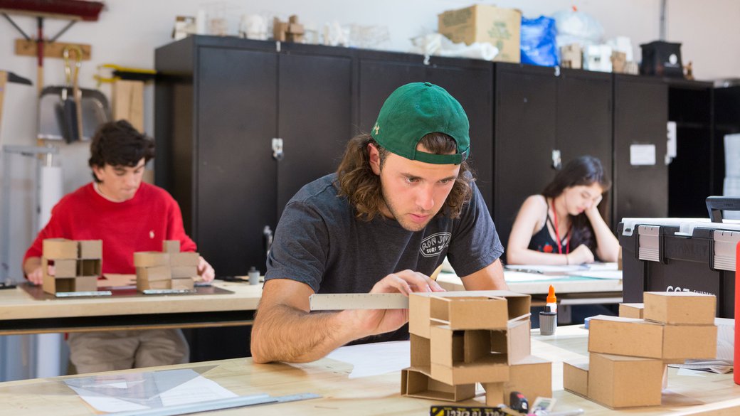 Student participating in precollege at CCA