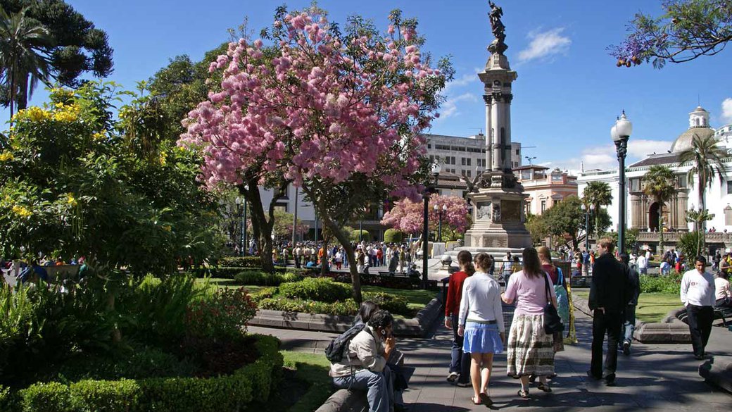 town center of ecuador on a sunny day