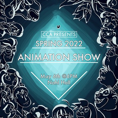 Promotional graphic for Spring 2022 Animation Show.