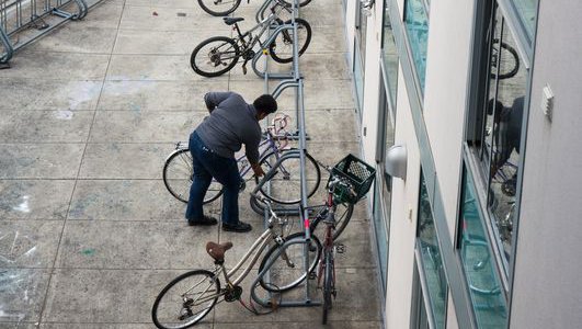 CCA Student getting their bike