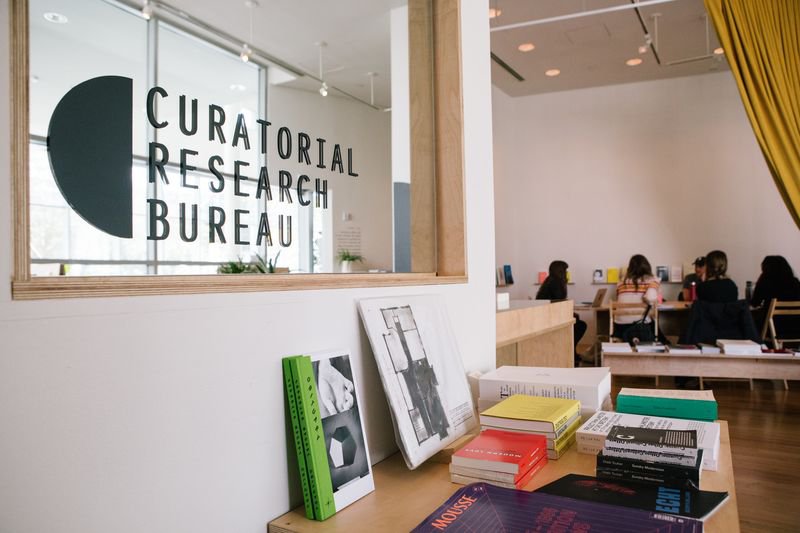 Class taking place in CCA's Curatorial Research Bureau at YBCA.